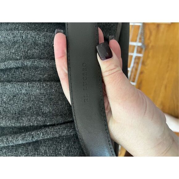 El Lucero Mens Brown Leather Perforated Stitch Belt sz 120 or US 48 NWOT - Picture 6 of 7